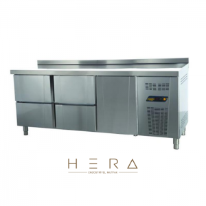 Ndustrio TNS-63-4D Tezgah Tip Snack Derin Dondurucu, 4 Çekmeceli, 1 Kapılı