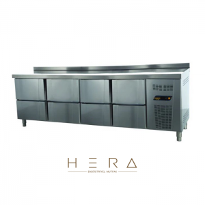 NDustrio 8 Çekmeceli Tezgah Tip Snack Derin Dondurucu, TNS-64-8D