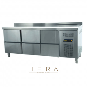 Ndustrio Tezgah Tip Buzdolabı 6 Çekmeceli Gastronorm Seri TPG-73-6D