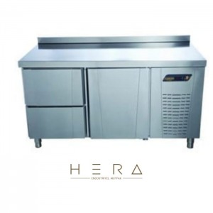 Ndustrio 2 Kapılı Tezgah Tipi Buzdolabı Gastronorm Seri 2 Çekmeceli 1 Kapılı TPG-72-2D