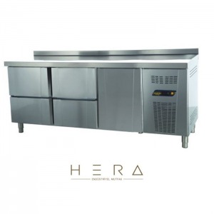 Ndustrio Tezgah Tipi Buzdolabı 4 Çekmeceli + 1 Kapılı Gastronorm Seri TPG-73-4D