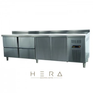 Ndustrio Tezgah Tipi Buzdolabı 2 Çekmeceli + 3 Kapılı Gastronorm Seri TPG-74-2D