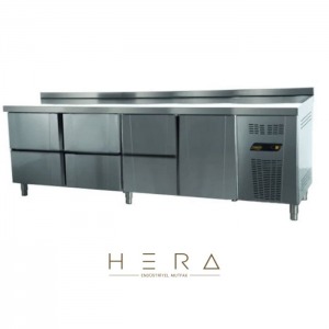 Ndustrio Tezgah Tipi Buzdolabı 6 Çekmeceli + 1 Kapılı Gastronorm Seri TPG-74-6D