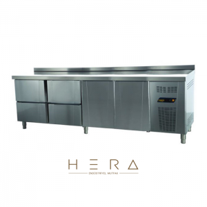 Ndustrio Tezgah Tipi Pastane Buzdolabı 4 Çekmeceli + 2 Kapılı TPP-84-4D