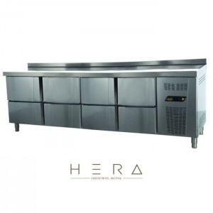 Ndustrio Tezgah Tipi Buzdolabı 8 Çekmeceli Gastronorm Seri TPG-74-8D